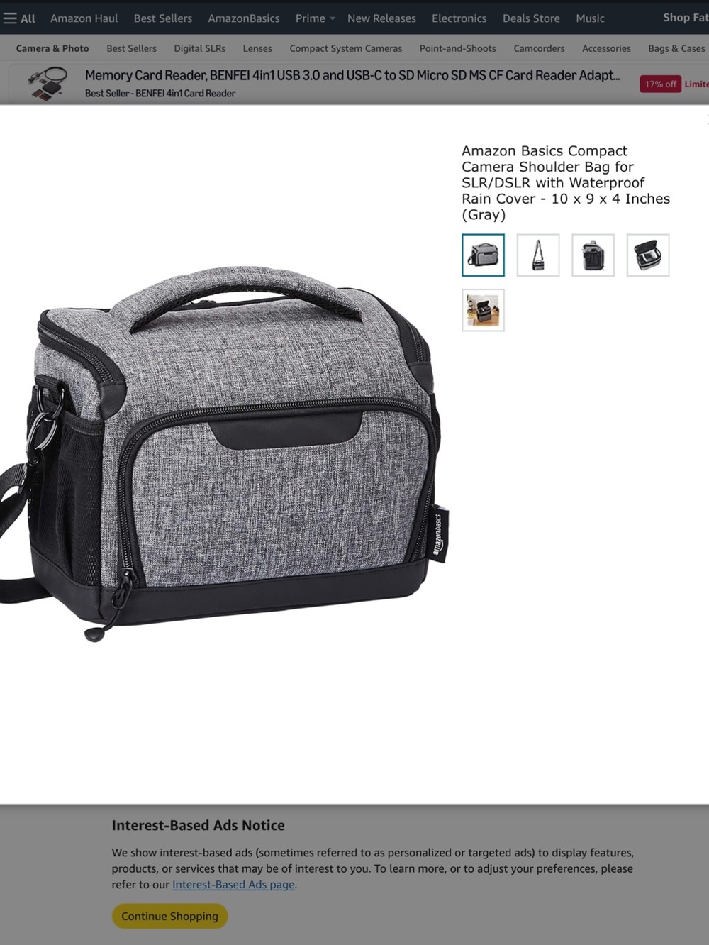 NWOT Amazon Basics Camera Bag Case with Pockets